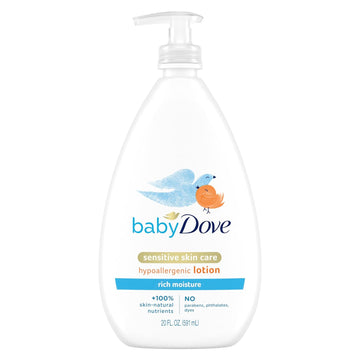 Baby Dove Sensitive Skin Care Body Lotion For Delicate Baby Skin Rich Moisture With 24-Hour Moisturizer, 20 fl oz (Package May Vary)