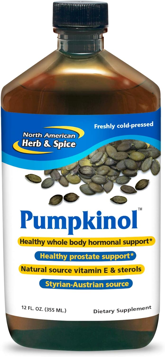 NORTH AMERICAN HERB & SPICE Pumpkinol - 12 fl. oz. - Healthy Hormone & Prostate Support - Natural Source of Vitamin E & Sterols - Contains Oreganol P73 Oregano Oil - Non-GMO - 24 Servings