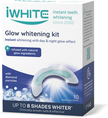 Iwhite Instant 2 Teeth Whitening Kit With 10 Trays - Up To 8 Shades Whiter - Enamel Restoration - Professional Tooth Whitening - Clinically Proven Ingredients - Physical Whitening (Glow Diamond)