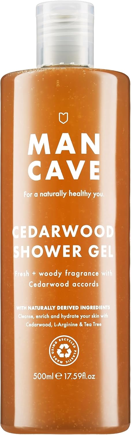 Mancave Sea Salt Shower Gel For Men, Coastal Aroma With Sea Fennel, Cypress And Bergamot, Sulphate And Paraben Free, Natural, Vegan, Cruelty Free, 500 Ml