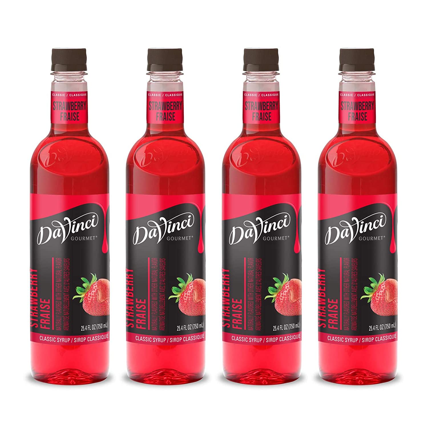 Davinci Gourmet Classic Strawberry Syrup, 25.4 Fluid Ounce (Pack Of 4)