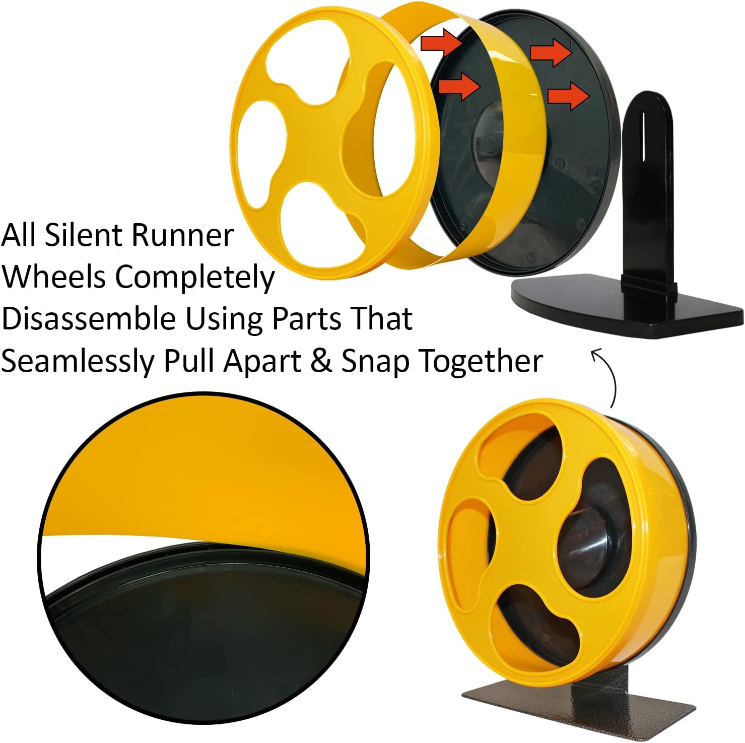 Silent Runner 9" - Wheel + Cage Attachment (NO Stand) - for Hamsters, Gerbils, Mice : Pet Supplies