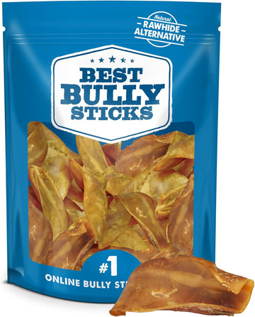 Best Bully Sticks All Natural Usa Baked & Packed Half Pig Ears For Dogs - Single Ingredient Highly Digestible 100% Pork Dog Chew Treats - Great For Puppies, Small, Medium, And Large Dogs - 25 Pack