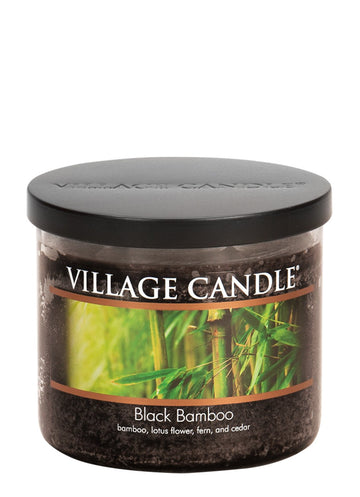 Village Candle Black Bamboo 17 oz Glass Bowl Scented Candle, Medium