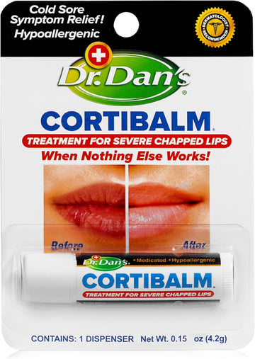 Dr. Dan'S Cortibalm - 1 Pack - For Dry Cracked Lips - Healing Lip Balm For Severely Chapped Lips - Designed For Men, Women And Children