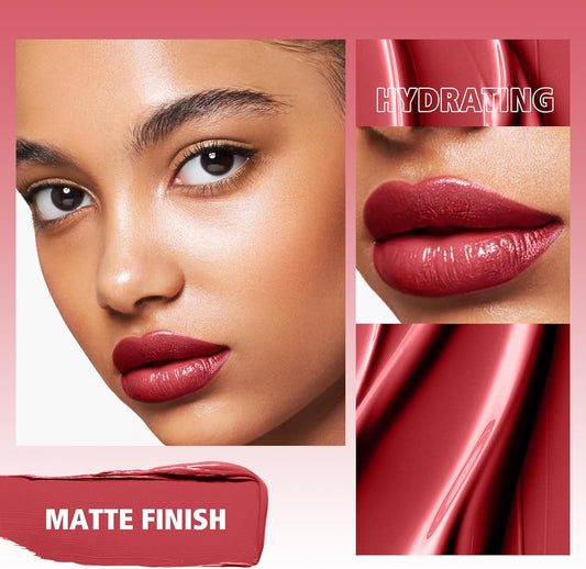 Super Lustrous Matte Lipstick, Super Moisturizing Tinted Lip Balm, Ultra-Rich Color, Natural Cream Gloss Finish For Dry Lip Care #3
