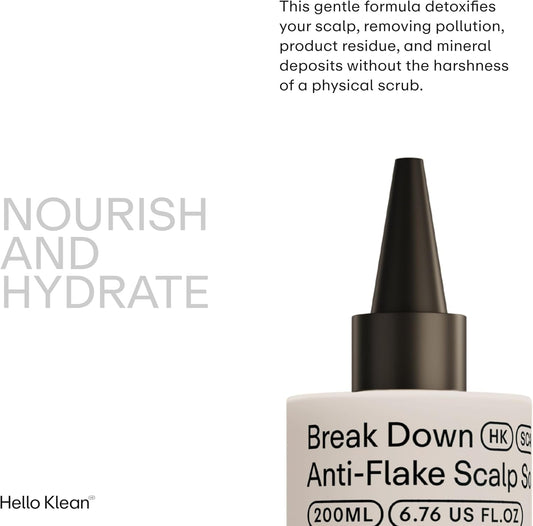 Hello Klean Break Down Anti-Flake Scalp Soak - Breaks Down Product & Hard Water Mineral Build Up - Cleanse, Detoxify & Hydrate Your Scalp - Prevent Overproduction Of Oil With Apple Cider Vinegar