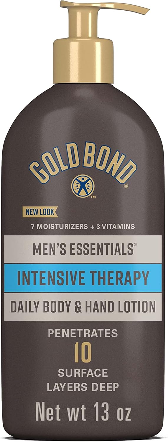Gold Bond Men'S Essentials Intensive Therapy Lotion, 13 Oz., Daily Body & Hand Lotion With Aloe