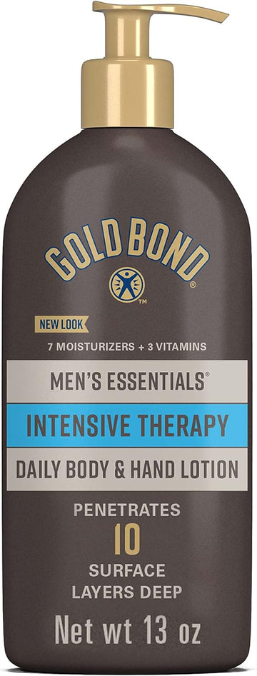 Gold Bond Men'S Essentials Intensive Therapy Lotion, 13 Oz., Daily Body & Hand Lotion With Aloe