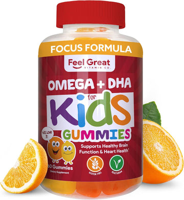 Feel Great Vitamin Co. Complete DHA Gummies for Kids | with Omega 3 6