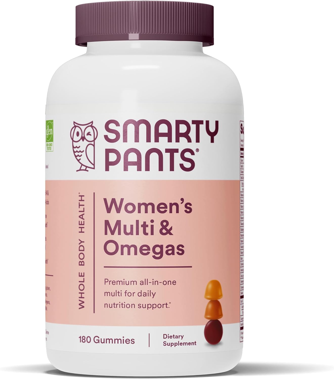 Smartypants Women'S Formula Gummy Vitamins: Gluten Free, Multivitamin, Coq10, Folate (Methylfolate), Vitamin K2, Vitamin D3, Biotin, B12, Omega 3 Dha/Epa Fish Oil, 180 Count (30 Day Supply)