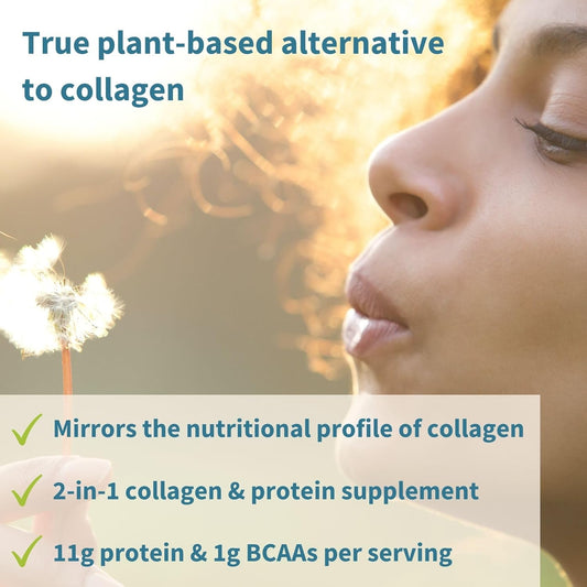 Pure & Essential Vegan Collagen Peptide Powder, Enhanced With Glycine, Proline & Hydroxyproline & Cofactor Vitamin C, Non Gmo, Complete Vegetarian Plant Based Collagen Powder Booster, 35 Servings