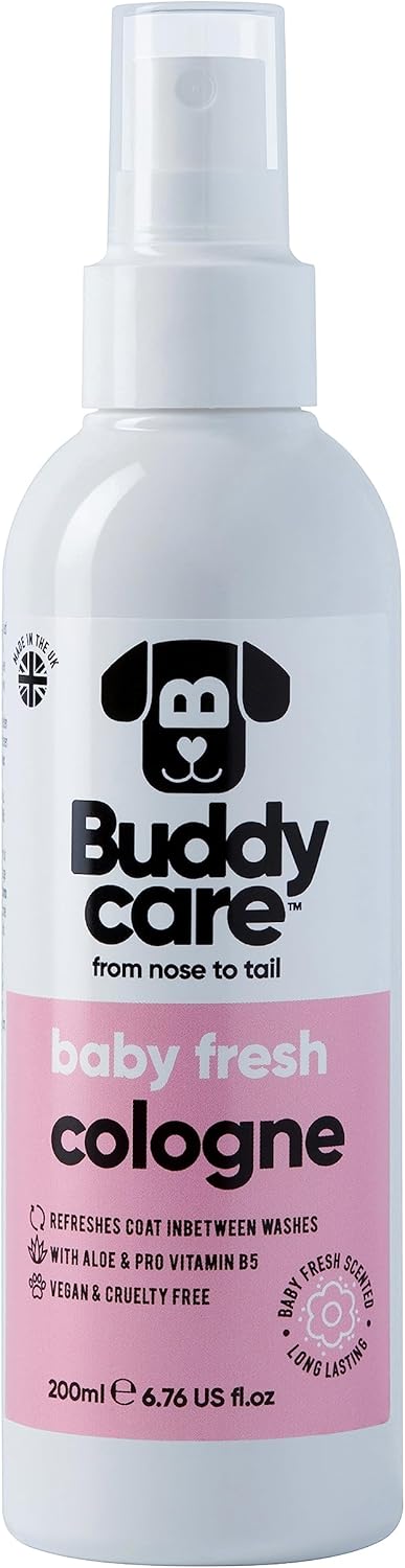 Buddycare Dog Cologne - Baby Fresh - 200ml - Delicate and Powdery Scented Dog Cologne - Refreshes Between Dog Washes - With Aloe Vera and Pro-Vitamin B5B60004