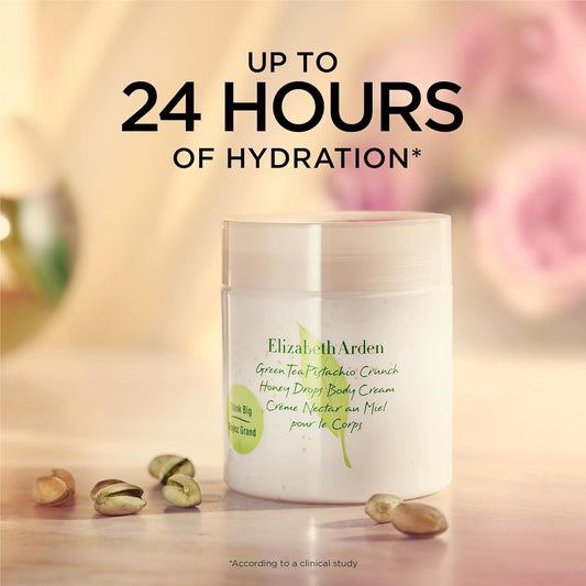 Elizabeth Arden Green Tea Pistachio Crunch Honey Drops Body Cream, Moisturizer For Dry Skin, Use Day Or Night, Softens And Moisturizes, 16.9 Oz