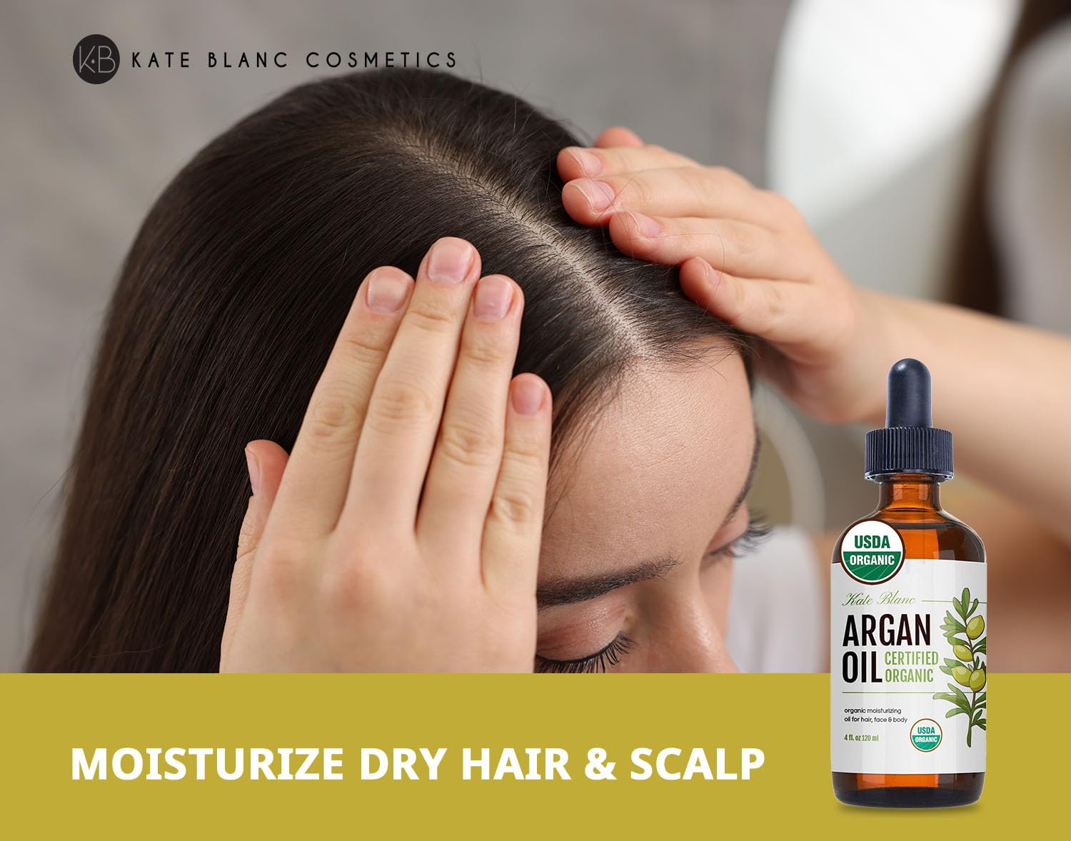 Kate Blanc Cosmetics Argan Oil For Hair, Face & Skin From Morocco (4Oz, Usda Certified Organic, Cold Pressed & 100% Pure, Light) : Beauty & Personal Care