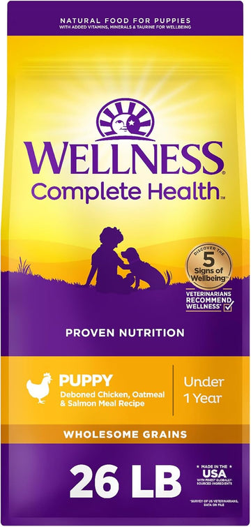 Wellness Complete Health Dry Puppy Food, Deboned Chicken & Oatmeal Recipe, 26 Pound Bag