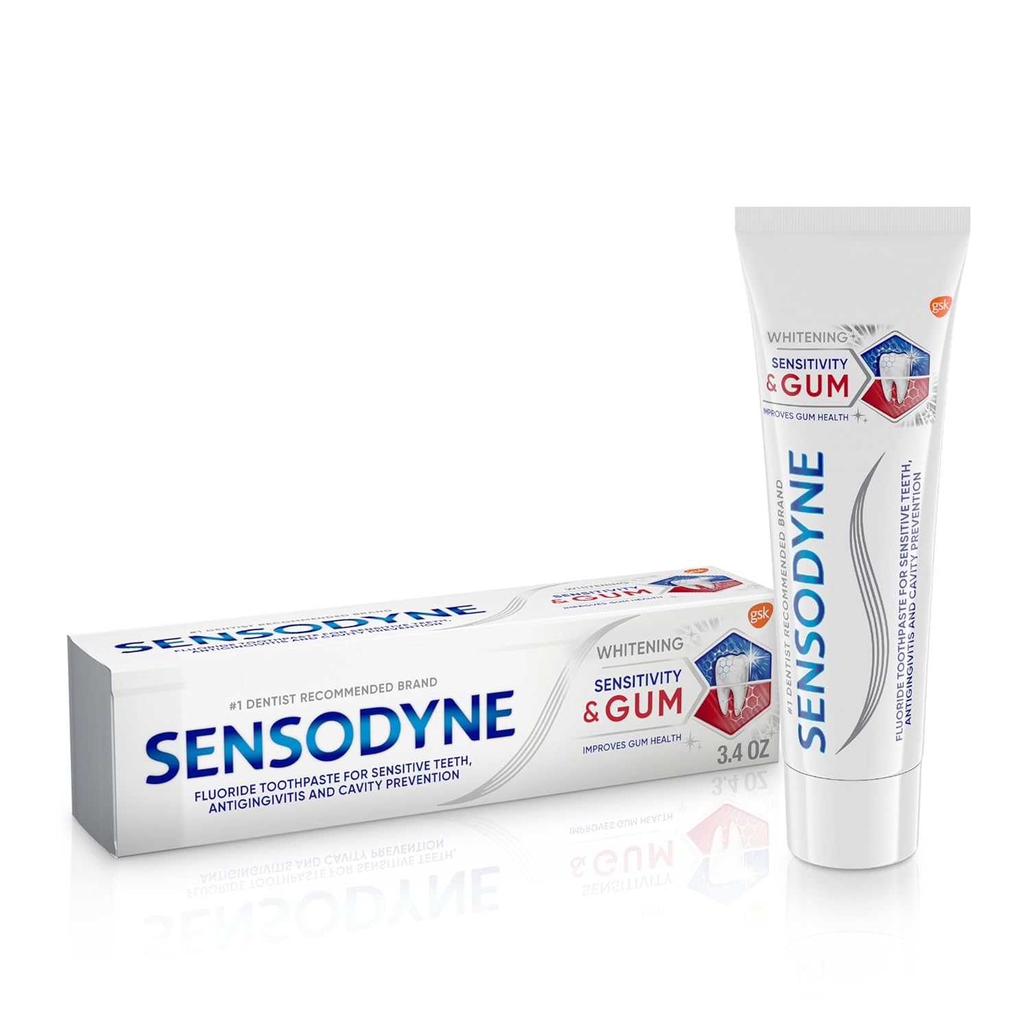 Parodontax Complete Protection and Sensodyne Sensitivity & Gum Whitening Toothpastes, 3.4 Ounces Each : Health & Household