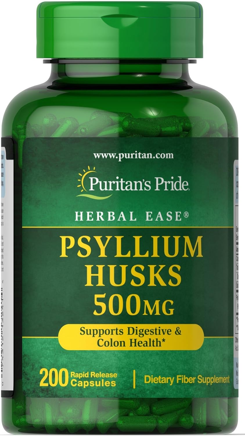 Puritan's Pride Psyllium Husks 500 mg-200 Capsules
