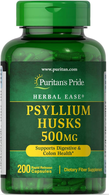 Puritan's Pride Psyllium Husks 500 mg-200 Capsules