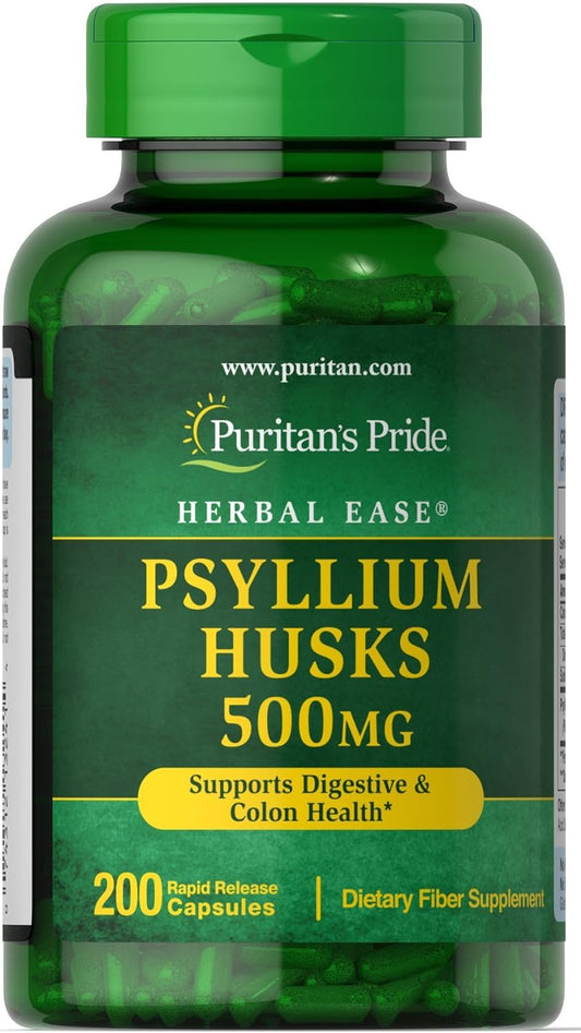 Puritan's Pride Psyllium Husks 500 mg-200 Capsules