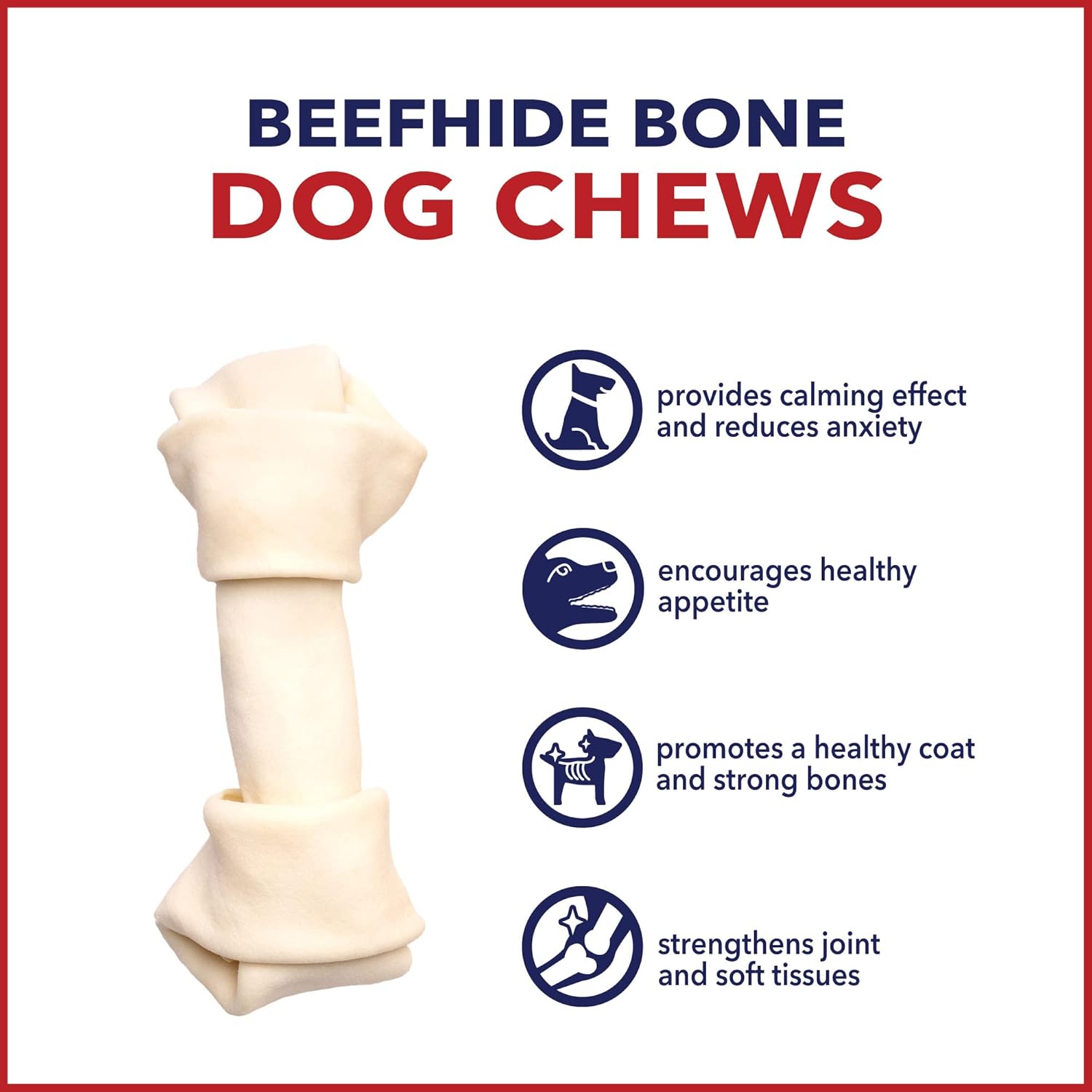 Pet Factory American Beefhide 6-7" Knotted Bones Dog Chew Treats - Natural Flavor, 10 Count/1 Pack : Pet Supplies