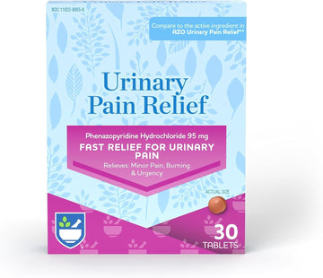 Rite Aid Urinary Pain Relief, Phenazopyridine HCI 95 mg, 30 Tablets | UTI Relief for Women | Feminine Care Urinary Tract Infection Treatment | Fast Relief for Urinary Pain, Burning, & Urgency