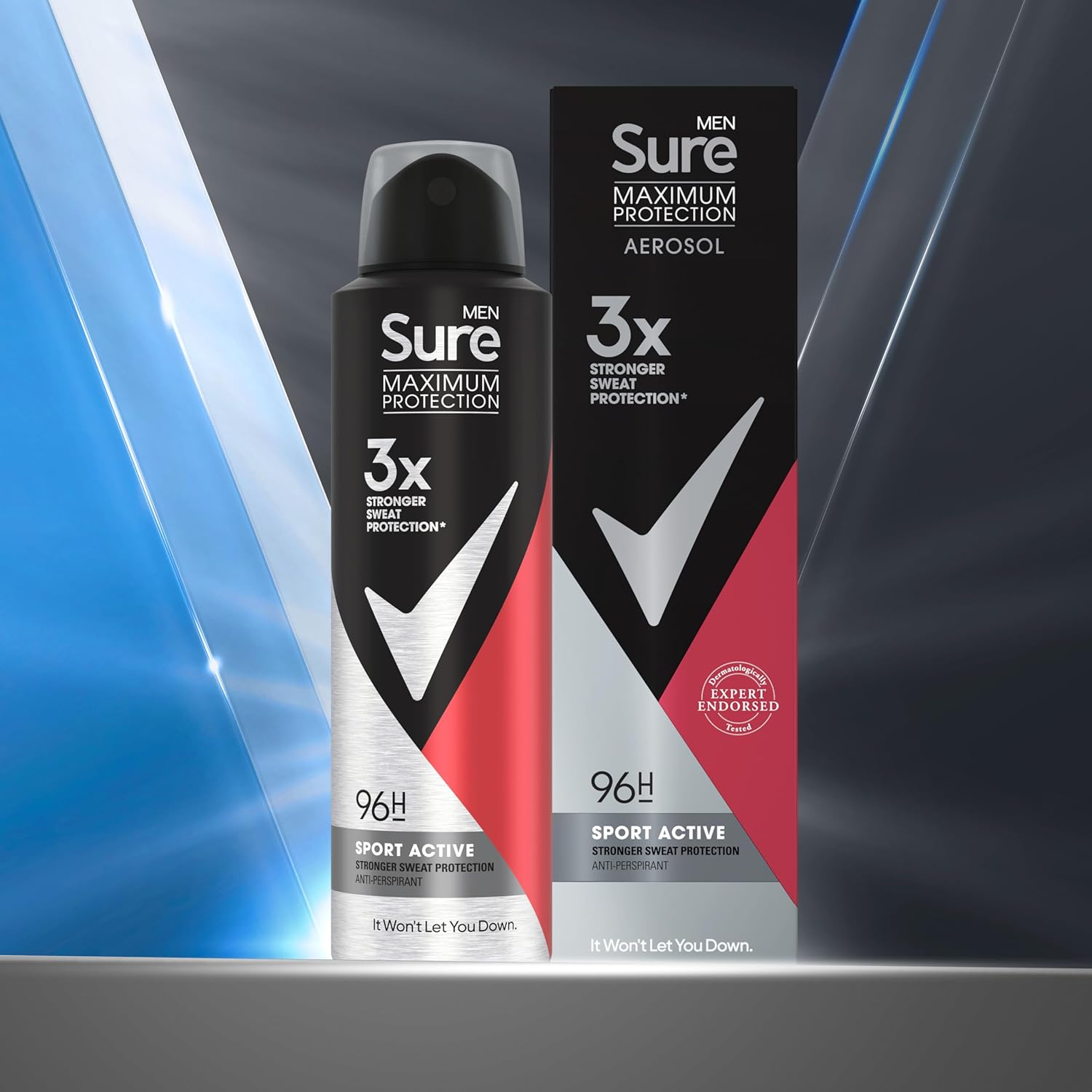 Sure Men Maximum Protection Sport Active Anti-perspirant Deodorant Aerosol anti-perspirant deodorant spray with 3x stronger* sweat protection 96h protection against sweat and odour 150 ml : Amazon.co.uk: Beauty