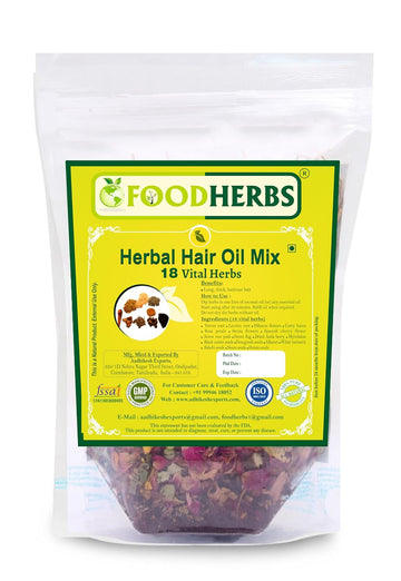Herbal Hair Oil Mix | Herbs For Hair Growth | 18 Vital Herbs For Long, Thick, And Lustrous Hair | Hair Care Product For Women And Men | Diy Oil Infusion