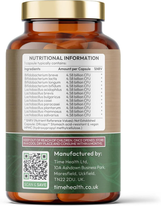 Bio Cultures Complex – 55 Billion Cfu – Advanced 12 Strain Probiotic Formula - Digestion, Immunity & Cognitive Support – Vegan Probiotics – Uk Made