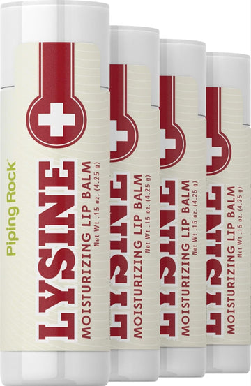 Piping Rock Lysine Lip Balm | 4 Pack | Moisturize & Soften