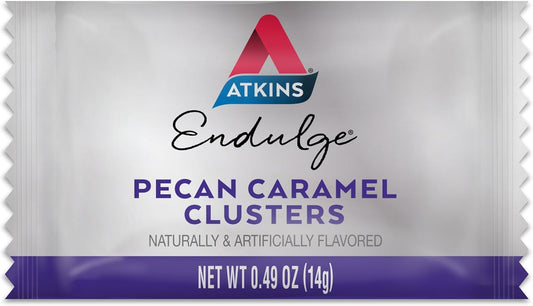 Atkins Pecan Caramel Clusters, Dessert Favorite, High In Fiber, Low Carb, 2G Sugar, 60 Count