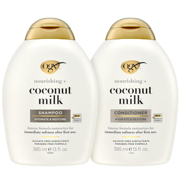 Ogx Nourishing + Coconut Milk Shampoo & Conditioner Set, 13 Fl Oz (Pack Of 2) (Packaging May Vary), White