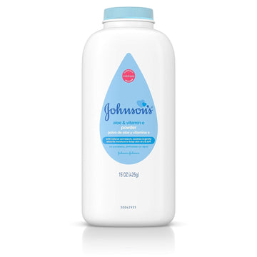 Johnson's Baby Powder with Naturally Derived Cornstarch Aloe & Vitamin E, Hypoallergenic, 15 oz