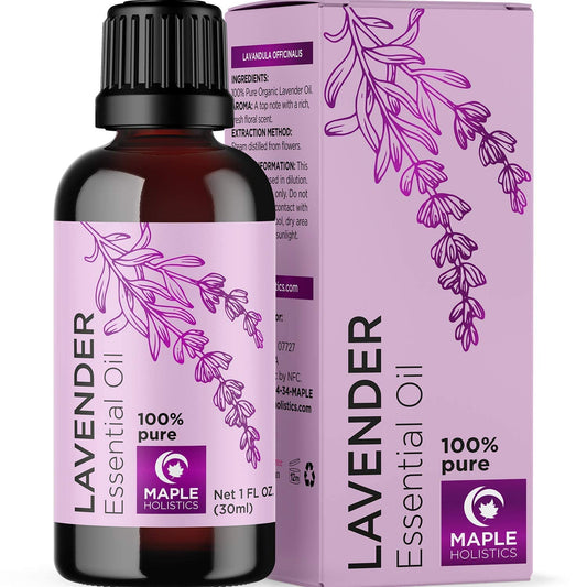 Maple Holistics Aromatherapy Essential Oils Set for Diffuser - Pure Lavender and Rosemary Oils for Hair Skin and Nails