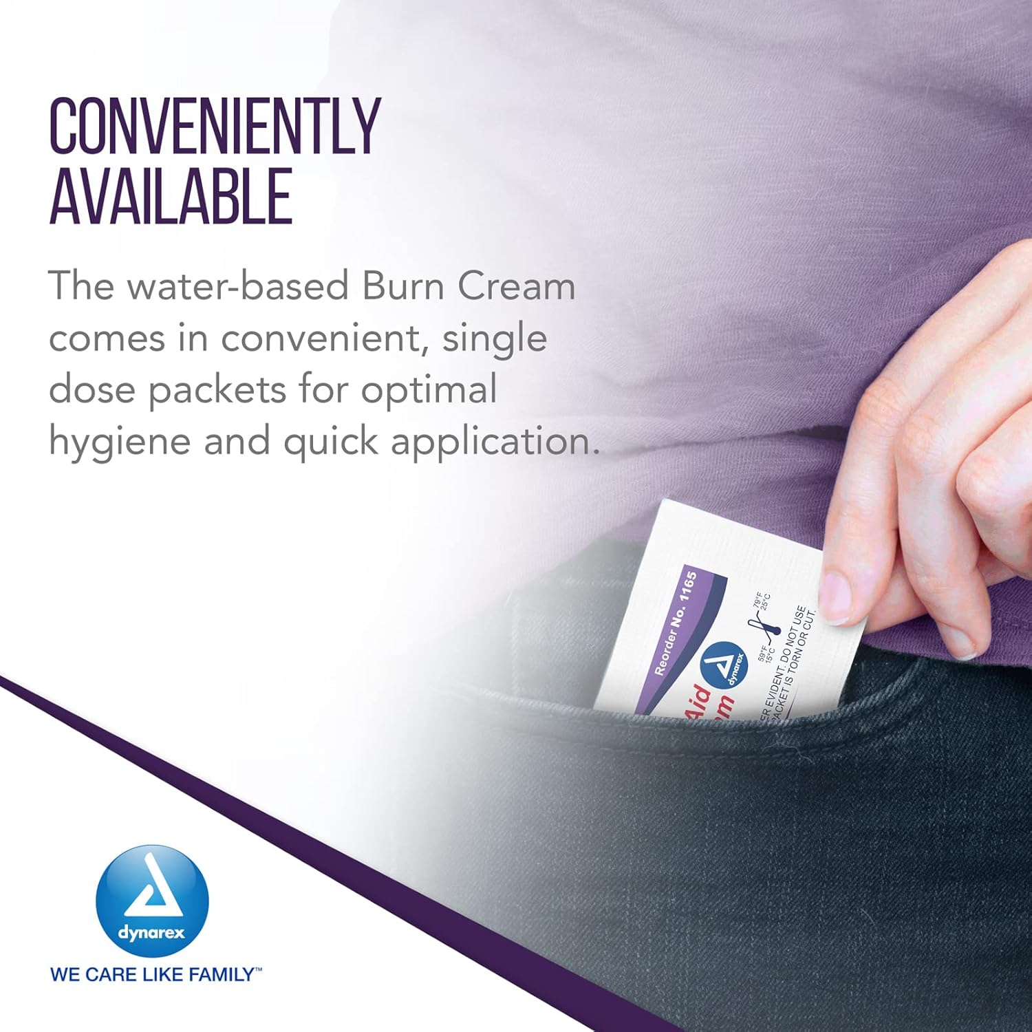 Dynarex First Aid Burn Cream - Burn Ointment For Minor Cuts, Wounds, Burns - Single Dose Water-Based Formula with Benzalkonium Chloride - For Medical & Home Care - 0.9g Packets, Box of 144 : Health & Household