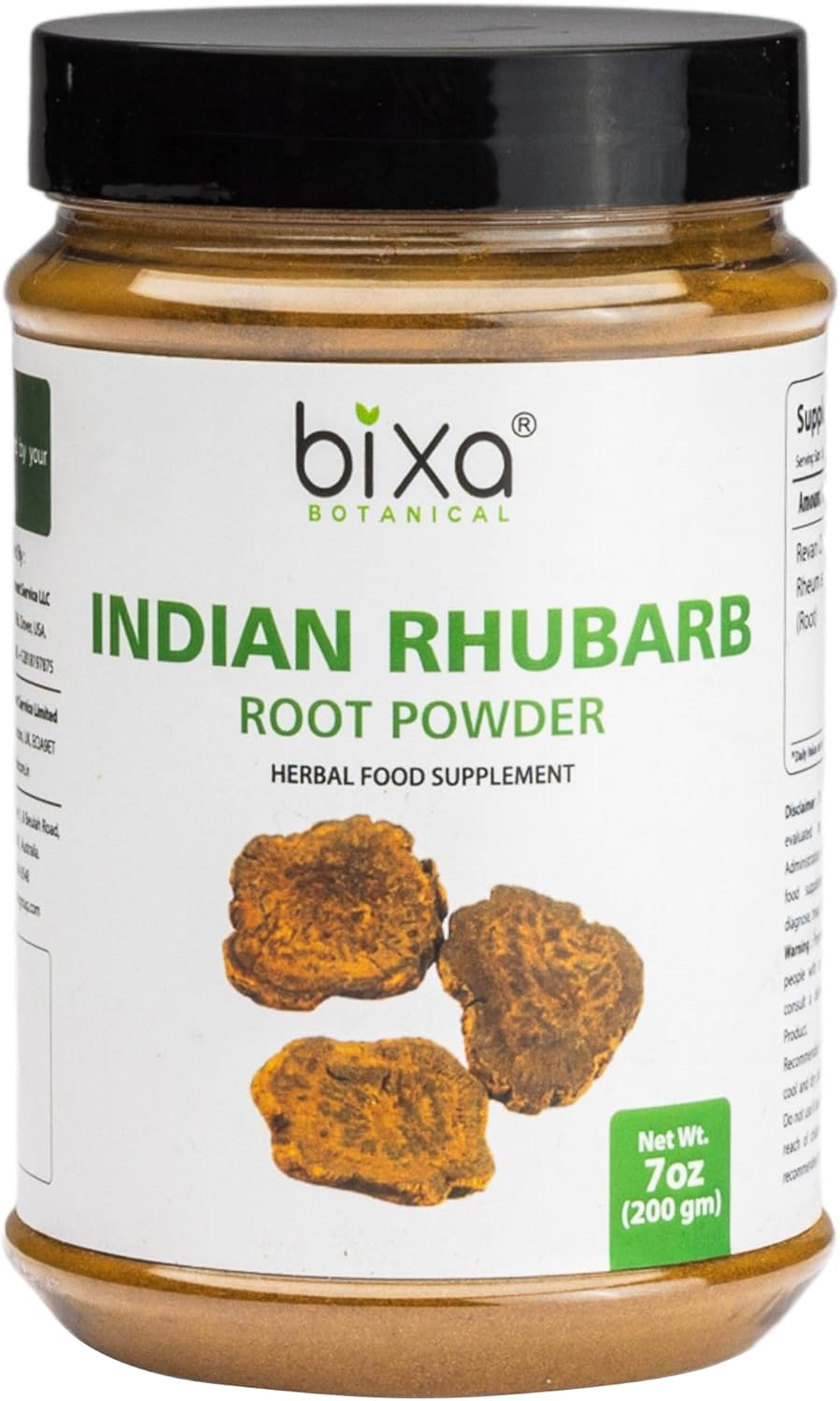 Bixa Botanical Indian Rhubarb Powder | Rheum Emodi | Ayurvedic Herbal Supplement | Gluten Free, Non-Gmo, Steam Treated, Vegan, 100% Pure | 200G / 7Oz : Health & Household