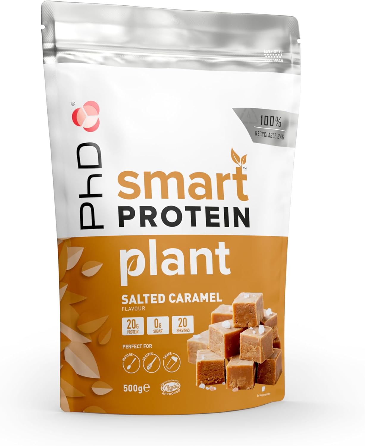 Phd Smart Plant, High Protein Vegan Shake, Ideal For Shakes, Baking And Deserts, Salted Caramel,500G