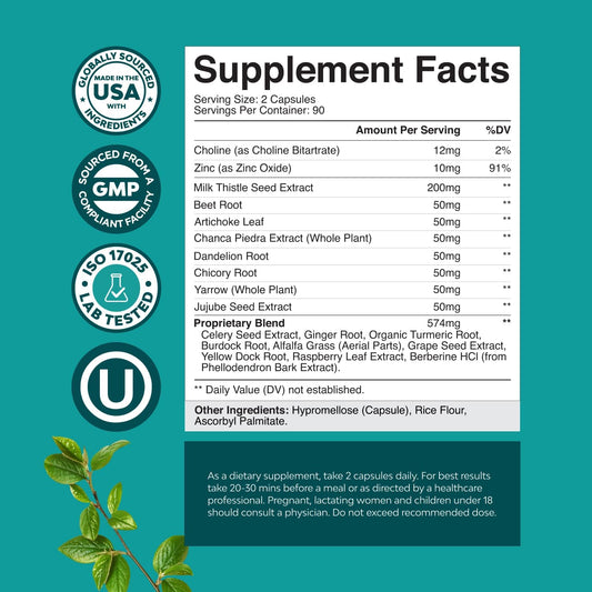 Liver Cleanse Detox & Repair 180 Capsules - Herbal Liver Support Milk Thistle Supplement - Silymarin Milk Thistle Supplements With Dandelion Root, Choline, Beetroot & Artichoke Extract