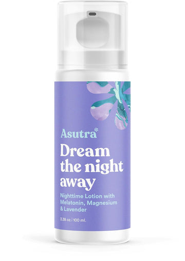 ASUTRA Melatonin Lotion w/Magnesium and Lavender, 100 ml | Aromatherapy of Natural Sweet Almond, Lavender & Shea Butter