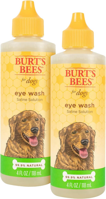 Burt's Bees for Pets Natural Eye Wash with Saline Solution | Eye Wash Drops for All Dogs and Puppies | Dog Eye Cleaner Eye Wash | Cruelty Free, Made in USA, 4 Oz -2 Pack