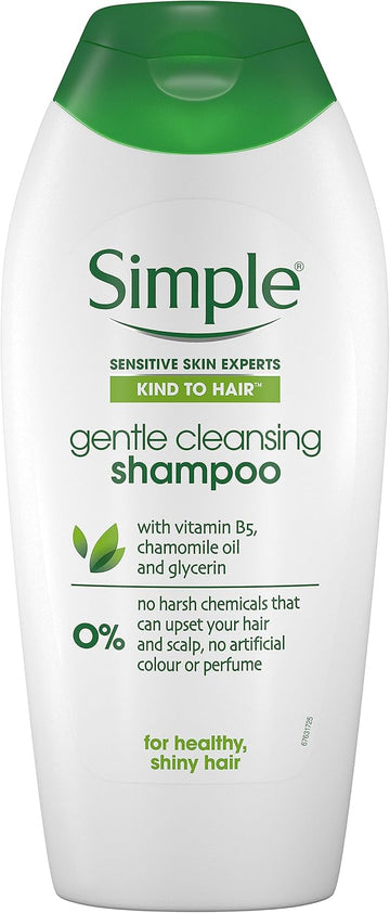 Simple Kind To Hair Gentle Cleansing Shampoo With Vitamin B5, Chamomile Oil, And Glycerin Hair Care For Healthy, Shiny Hair 400 Ml