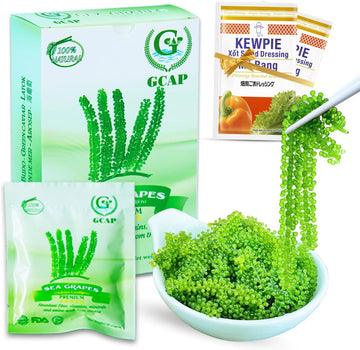 Gcap Salted Sea Grapes – Premium – Dehydrated Seaweed, Umibudo, Green Caviar, Lato Seaweed - A Great Superfood For Your Health - Boosting Immune System (120 Grams Of 6 Packs)