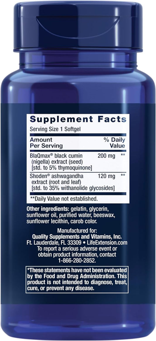 Life Extension Serene Sleep – Ashwagandha, Black Cumin – Sleep Supplement, Calm, Relaxation, Sleep Support Without Melatonin – Once-Daily, Gluten-Free, Non-Gmo – 30 Softgels