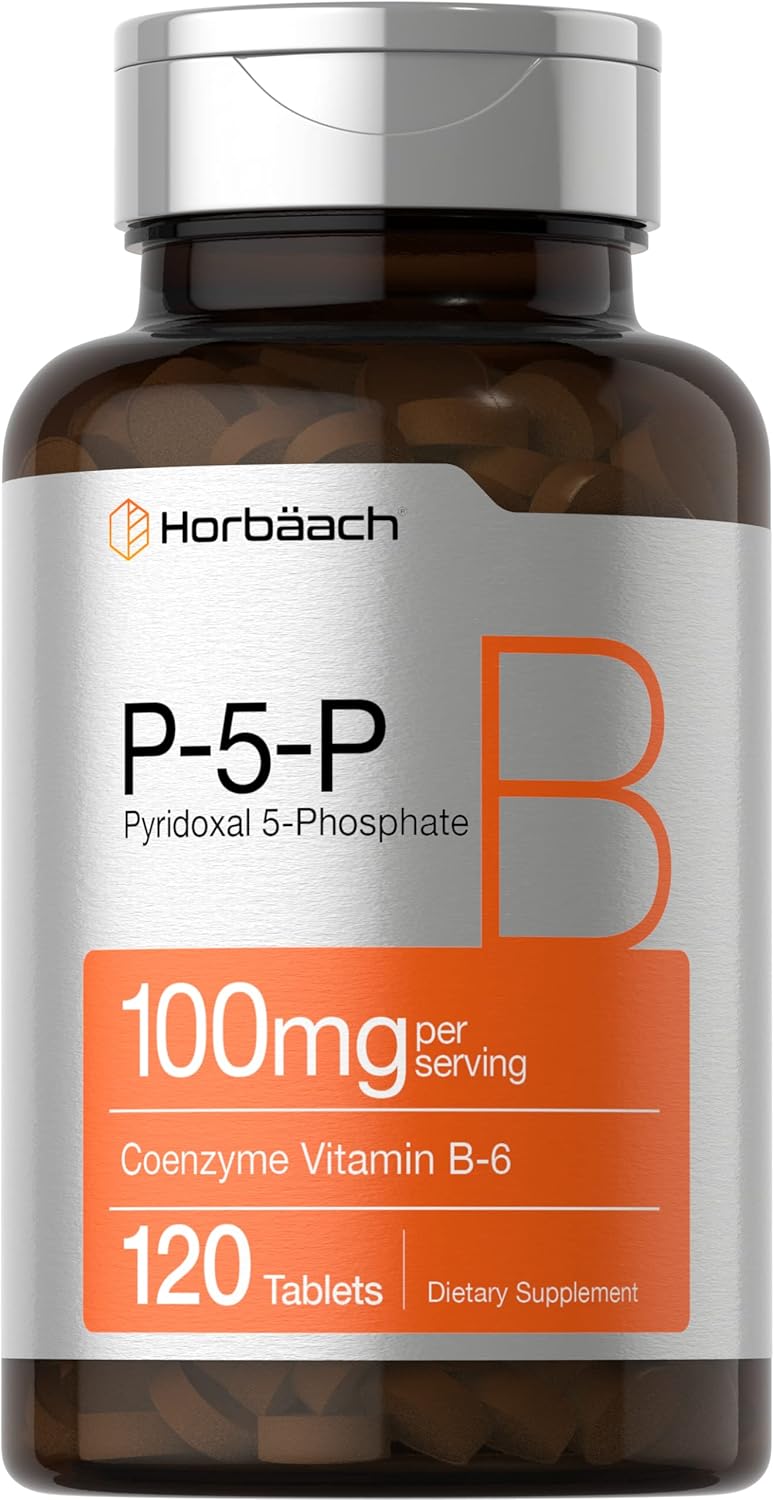 Horbach P-5-P Activated Vitamin B6 100mg | 120 Tablets | Vegetarian Supplement, Non-GMO, Gluten Free | Pyridoxal 5 Phosphate | Coenzyme B6