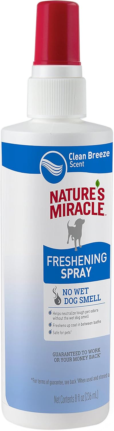 Nature's Miracle Freshening Spray for Dogs Clean Breeze Scent, 8 Ounces, Helps Neutralize Pet Odors (1 CASE of 6 INDIVIDUAL BOTTLES of 8 OUNCE SPRAY)