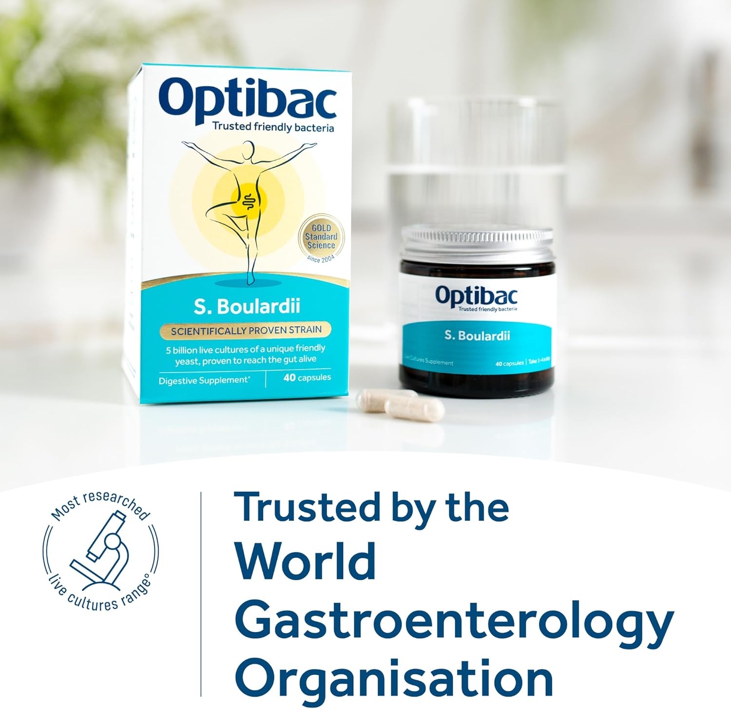 Optibac Probiotics Saccharomyces Boulardii - Vegan Scientifically Proven Digestive Probiotic Supplement, 5 Billion CFU - 80 Capsules : Amazon.co.uk: Health & Personal Care