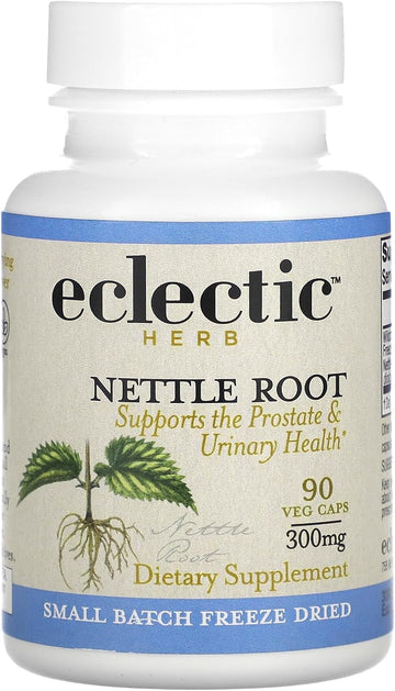 Eclectic Institute Raw Fresh Freeze-Dried Non-GMO Nettle Root | Prostate, Urinary Tract, and Male Support | 90 CT (250 mg)