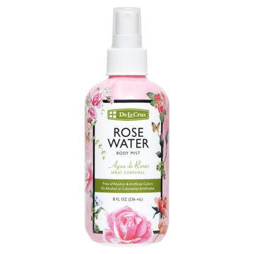De La Cruz Rose Water Body Mist Refill- Rosewater Spray For Face, Skin And Hair 16 Fl Oz (1 Bottle)