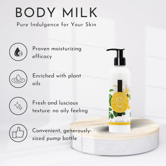 Durance Les Eternelles Moisturising Body Lotion 250Ml, Sensual Monoi Scent - Intensive Moisturiser Enriched With Plant Oils - Fresh & Luscious Texture, No Oily Feeling