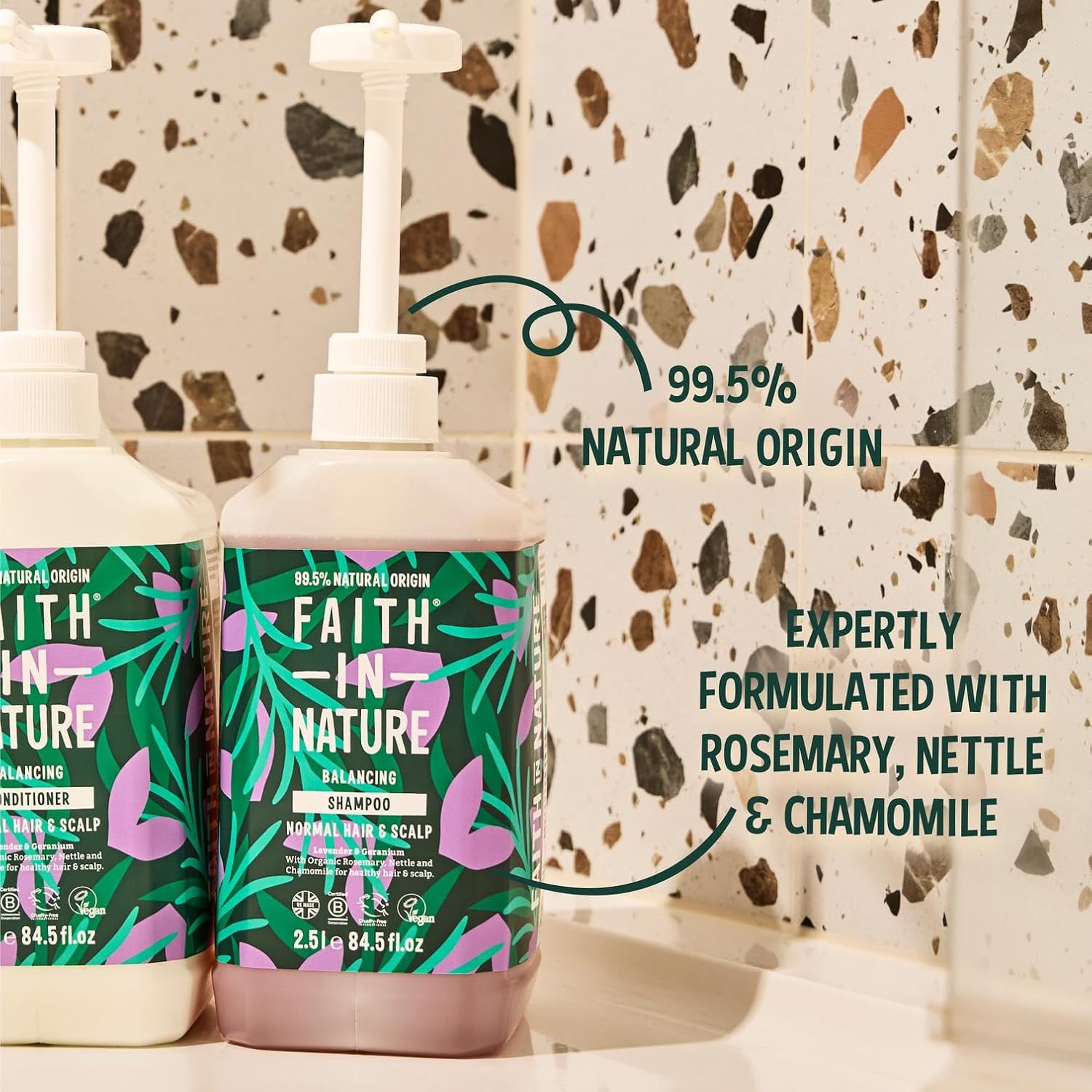 Faith In Nature Natural Lavender & Geranium Shampoo, Balancing for Normal Hair & Scalp, Vegan & Cruelty Free, No SLS, Silcones or Parabens, 2.5L Refill : Amazon.co.uk: Beauty